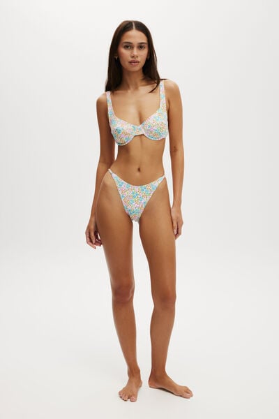 Micro Tanga Brazilian Bikini Bottom, GINA FLORAL