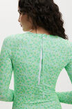 Long Sleeve One Piece Full, GEORGETTE FLORAL GREENS - alternate image 2