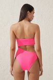 Strapless Cut Out One Piece Brazilian, NEON PINK - alternate image 3