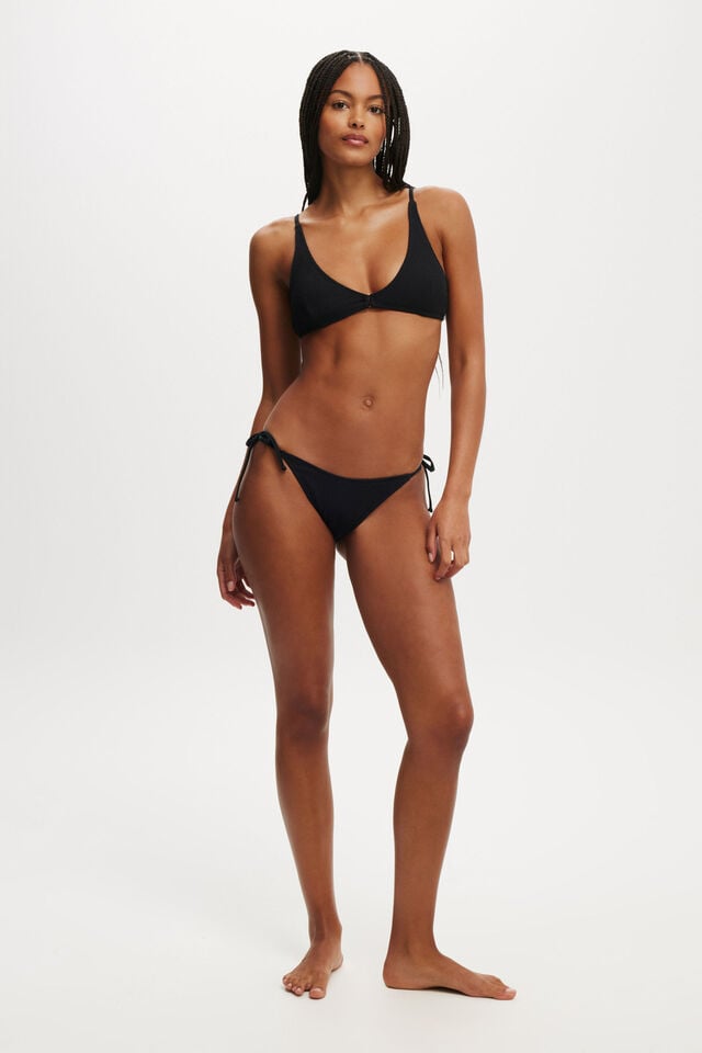 High Apex Bikini Top, BLACK CRINKLE