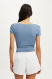 Ultra Soft Square Neck Fitted Tshirt, INFINITY BLUE - example image 3