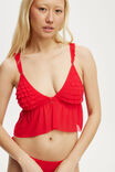 Rara Ruffle Longline Bralette, RASPBERRY - alternate image 2