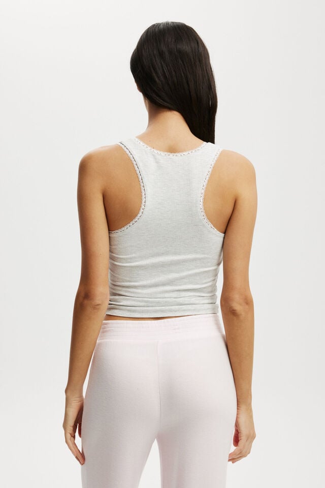 Lacey Racer Back Cami, LIGHT GREY MARLE
