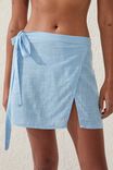 Beach Sarong Mini Skirt, WASHED BLUE SKY - alternate image 5