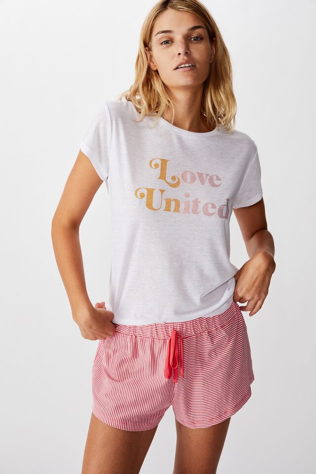 Dreamy Sleep T-Shirt, LOVE UNITED/WHITE