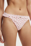 Organic Cotton Ruffle G String Brief, ROSE DITSY RED POINTELLE - alternate image 2