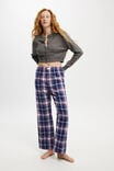 Flannel Boyfriend Boxer Pant, TONI CHECK/NAVY/WHITE AND RED - alternate image 1