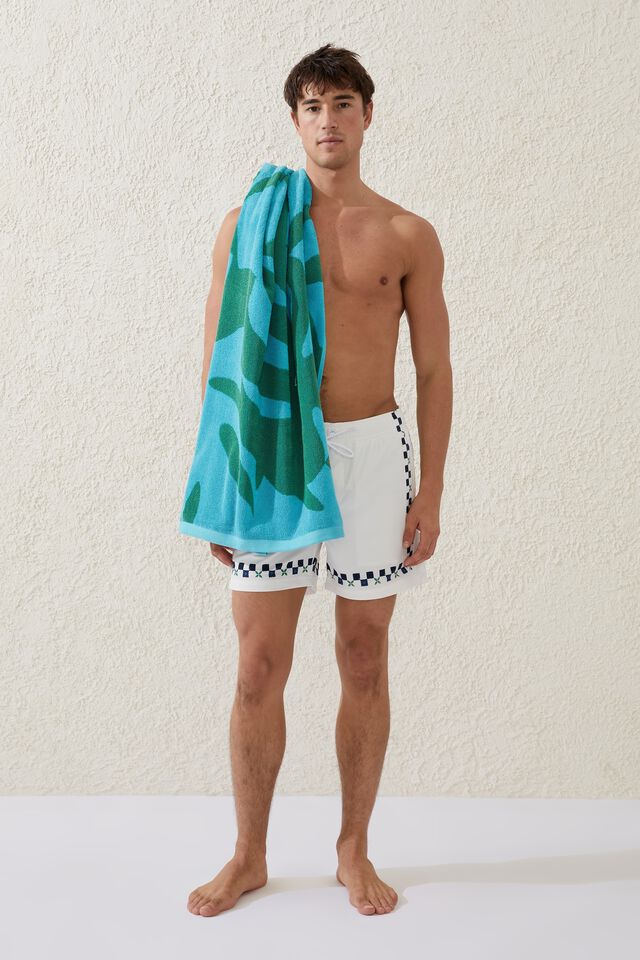 Cotton Beach Towel, MONSTERA LEAVES