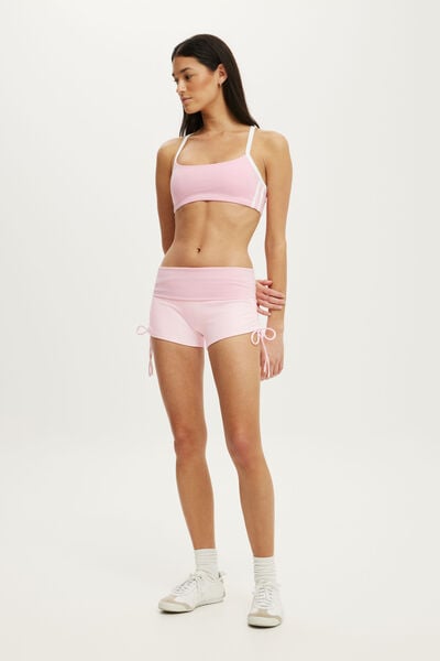 Ultra Soft Tie Side Roll Over Micro Short, CHERRY DREAM/PRISM PINK
