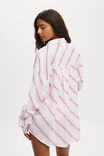 The Essential Beach Shirt, COCONUT MILK/PINK/GARNET RED STRIPE - example image 3
