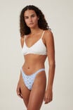 Organic Cotton Lace G String Brief, LEXI STRAWBERRY BLUE POINTELLE - alternate image 4