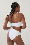 Strapless Cut Out One Piece Brazilian, WHITE WIDE RIB - alternate image 3