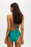 Highwaisted Cheeky Bikini Bottom, DEEP GREEN SHIMMER - alternate image 3