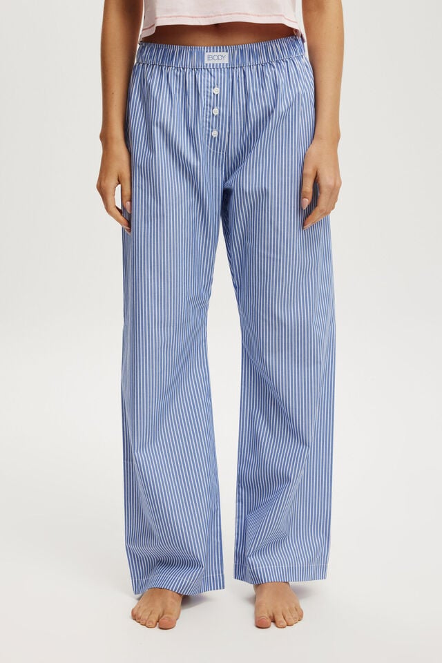 Boyfriend Boxer Pant, BLUE/WHITE STRIPE