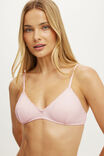 Cotton Pointelle Triangle Padded Bralette, POINTE PINK - example image 2
