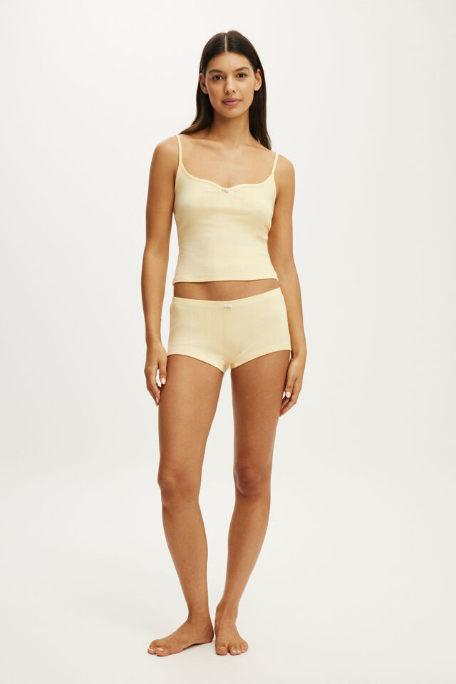 Dreamy Soft Pointelle Cami & Micro Short Set, BANANA WHIP