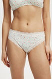 Organic Cotton Lace Cheeky Brief, SANNI DITSY MULTI/CREAM - alternate image 2