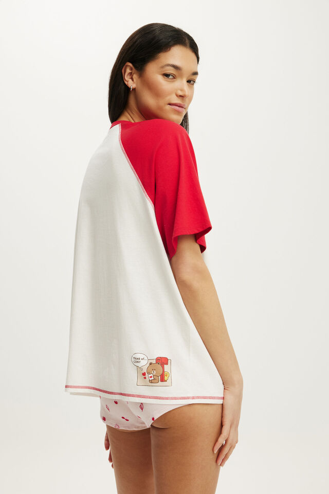 Oversized Lounge Graphic Tee, LCN LIN/LINE FRIENDS TO BROWN