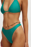 Refined High Side Brazilian Bikini Bottom, DEEP GREEN SHIMMER - alternate image 2