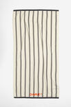 Cotton Beach Towel Personalised, CLASSIC STRIPE WHITE BLACK - alternate image 1
