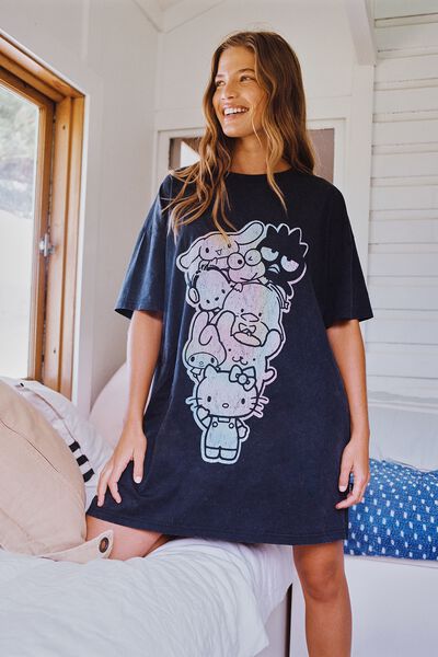 90S T-Shirt Nightie, LCN SAN/HELLO KITTY AND FRIENDS