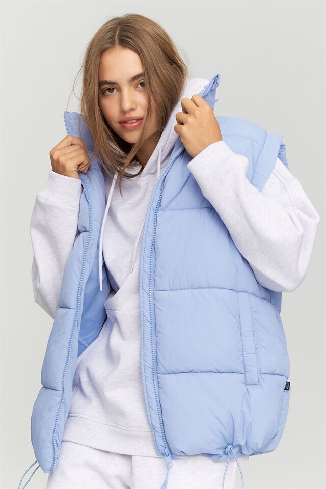 The Recycled Mother Puffer Vest, WILD BLUE