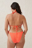 Fixed Tie Side Brazilian Bikini Bottom, VIBRANT ORANGE CRINKLE - alternate image 3