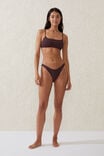 Refined High Side Brazilian Bikini Bottom, WILLOW BROWN CRINKLE - alternate image 1