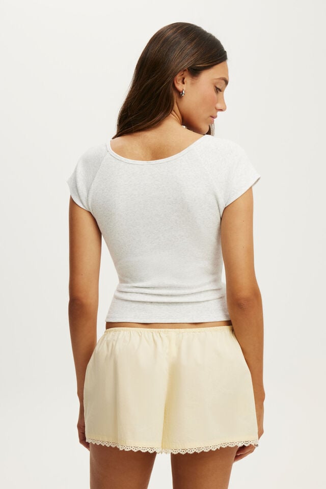 Rib Henley Tee, LIGHT GREY MARLE