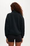 Plush Essential Half Zip Jumper, BLACK - example image 3