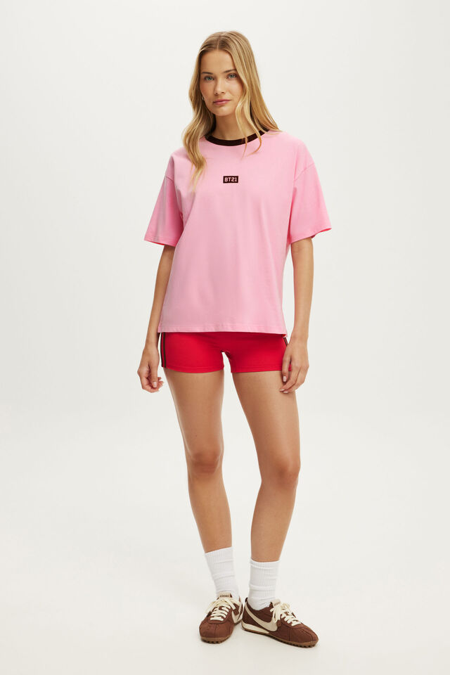 BT21 Active Graphic Tee, LCN BT21/PRISIM PINK
