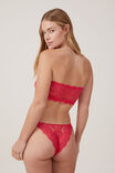 Butterfly Lace Padded Bandeau, ROSE RED - alternate image 3