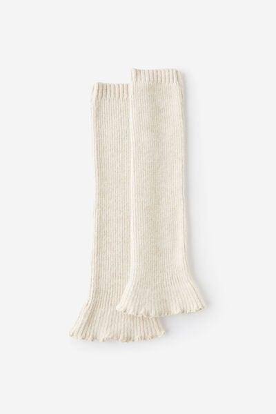 Body Cosy Rib Legwarmers, OATMEAL