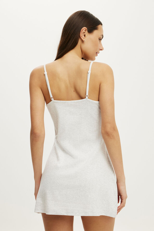 Dreamy Soft Pointelle Nightie, LIGHT GREY MARLE