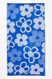 Cotton Beach Towel Personalised, POP FLORAL BLUE - alternate image 1