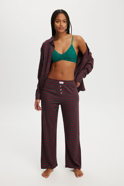 Flannel Boyfriend Boxer Pant, CHRISSY CHECK/RED