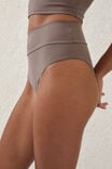 Smoothing High Waisted Cheeky Bikini Bottom, RAW UMBER - alternate image 2