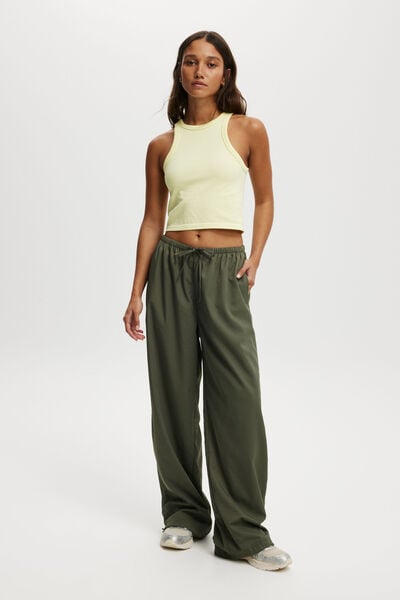 Woven Active Tie Up Pant, SWEET GREEN