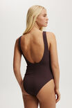 Scoop Back One Piece Cheeky, WILLOW BROWN CRINKLE - alternate image 3