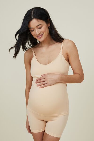 Maternity Shapewear Seamless Nursing Cami, FRAPPE