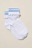 Active Folded Frill Sock, WHITE/ WINDSURFER - alternate image 1