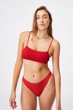 Seamfree Straight Neck Crop With Cups, TRUE RED