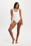 Scoop Back One Piece Cheeky, WHITE JACQUARD - alternate image 1