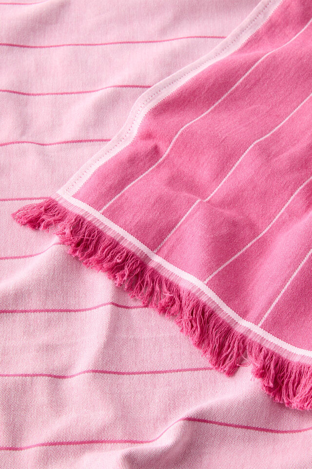 Lucia Lightweight Towel, SUNDRIED ROSE PINSTRIPE