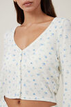 Super Soft Crop Long Sleeve Top, EVIE DITSY BLUE - alternate image 2