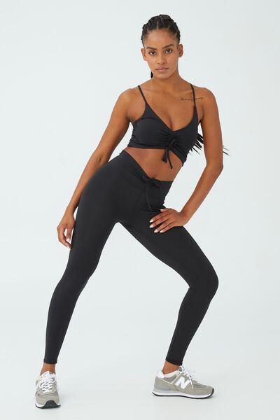 Contouring Ruched Full Length Tight, BLACK