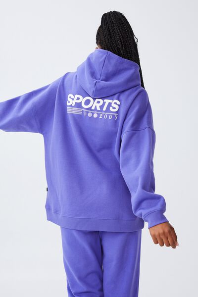 Plush Oversized Graphic Hoodie, VIOLET BERRY/ SPORTS