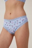 Organic Cotton Lace Cheeky Brief, LEXI STRAWBERRY BLUE POINTELLE - alternate image 2