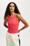 Active Rib Thin Racer Tank, FRENCHIE RED - alternate image 1