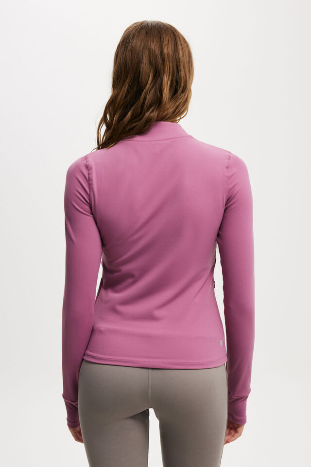 Active Core Zip Through Long Sleeve, RED VIOLET